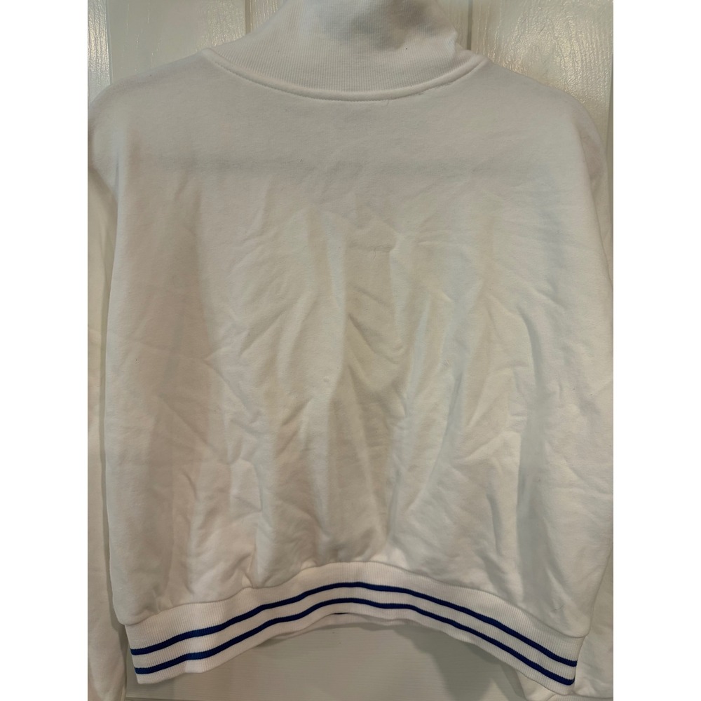 Woman's JoyLab Size Large White 1/4 Zip Pullover Sweatshirt American Flag EUC - Picture 4 of 4